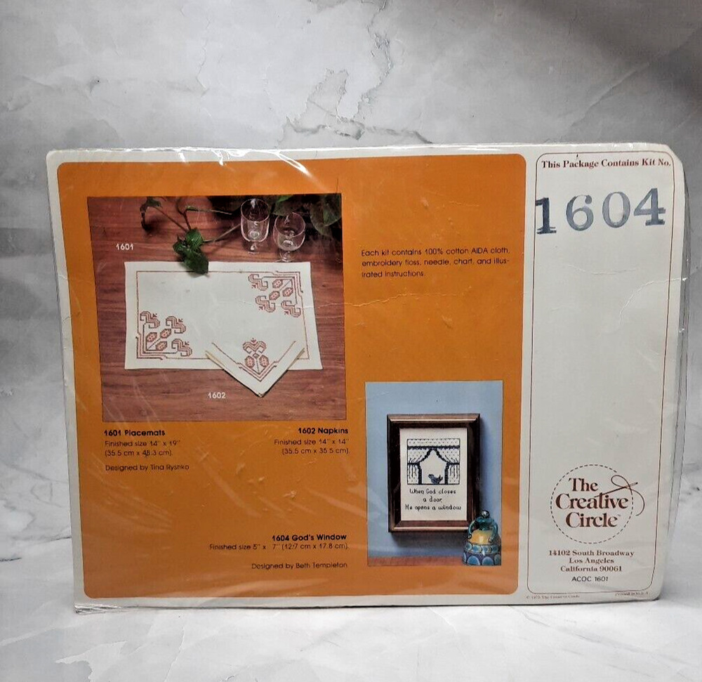 Vintage The Creative Circle Counted Cross Stitch Kit 1604 God's Window